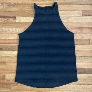 Navy blue lululemon striped workout tank top - size 6